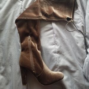 Thigh High Velvet Boots